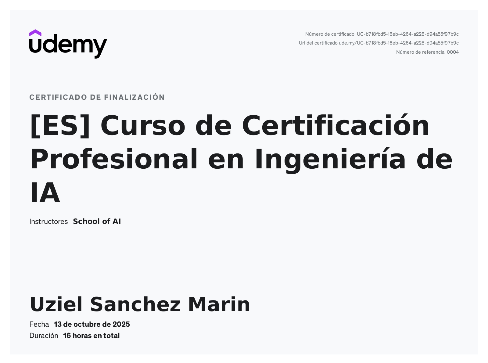Curso de Certificación Profesional en Ingeniería de IA