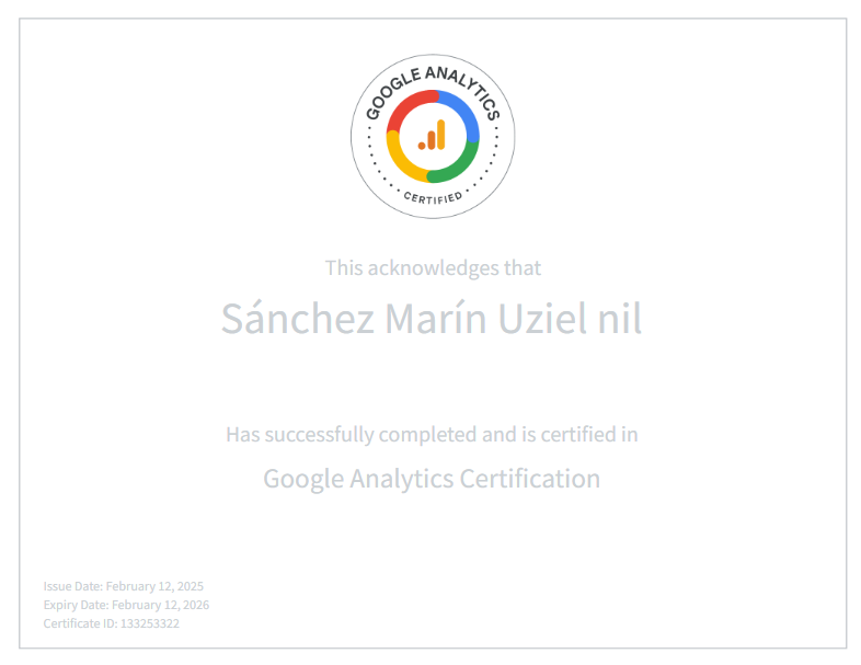 Certificación en Google Analytics