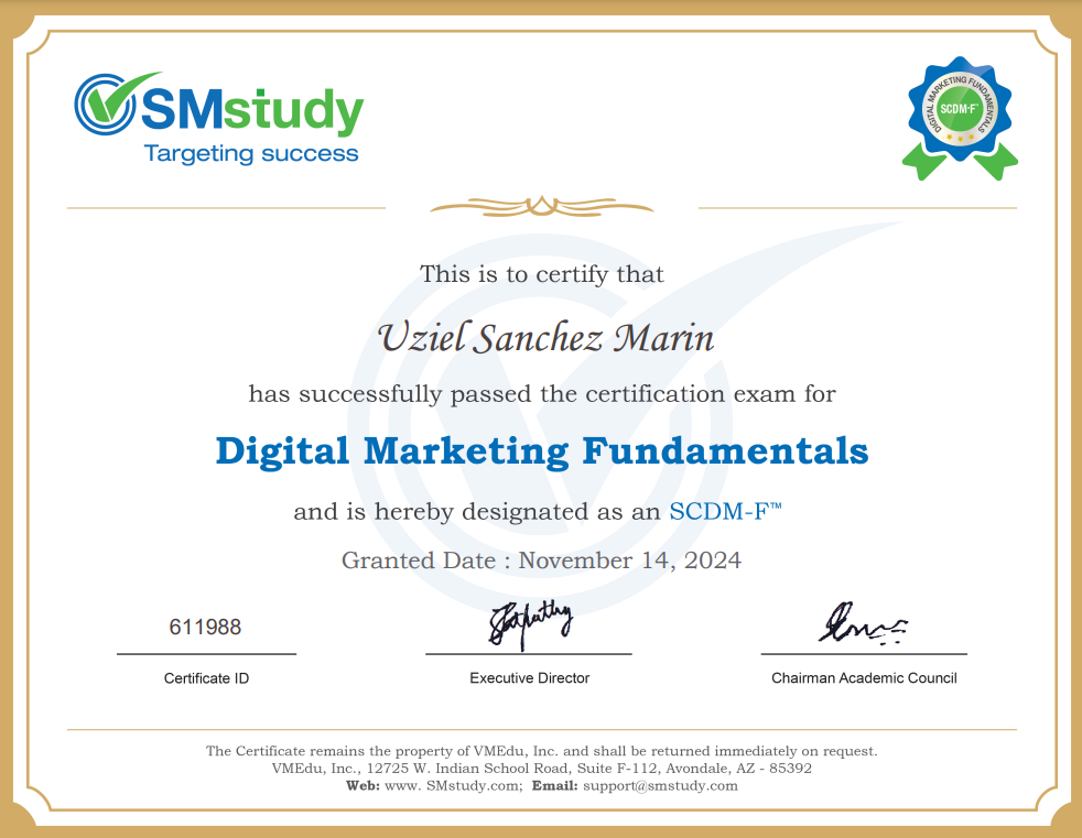 Certificación Digital Marketing Fundamentals